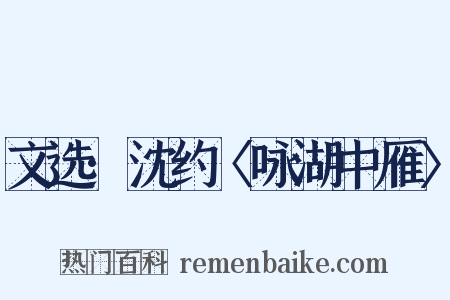 文选·沈约〈咏湖中雁〉是什么意思的图片